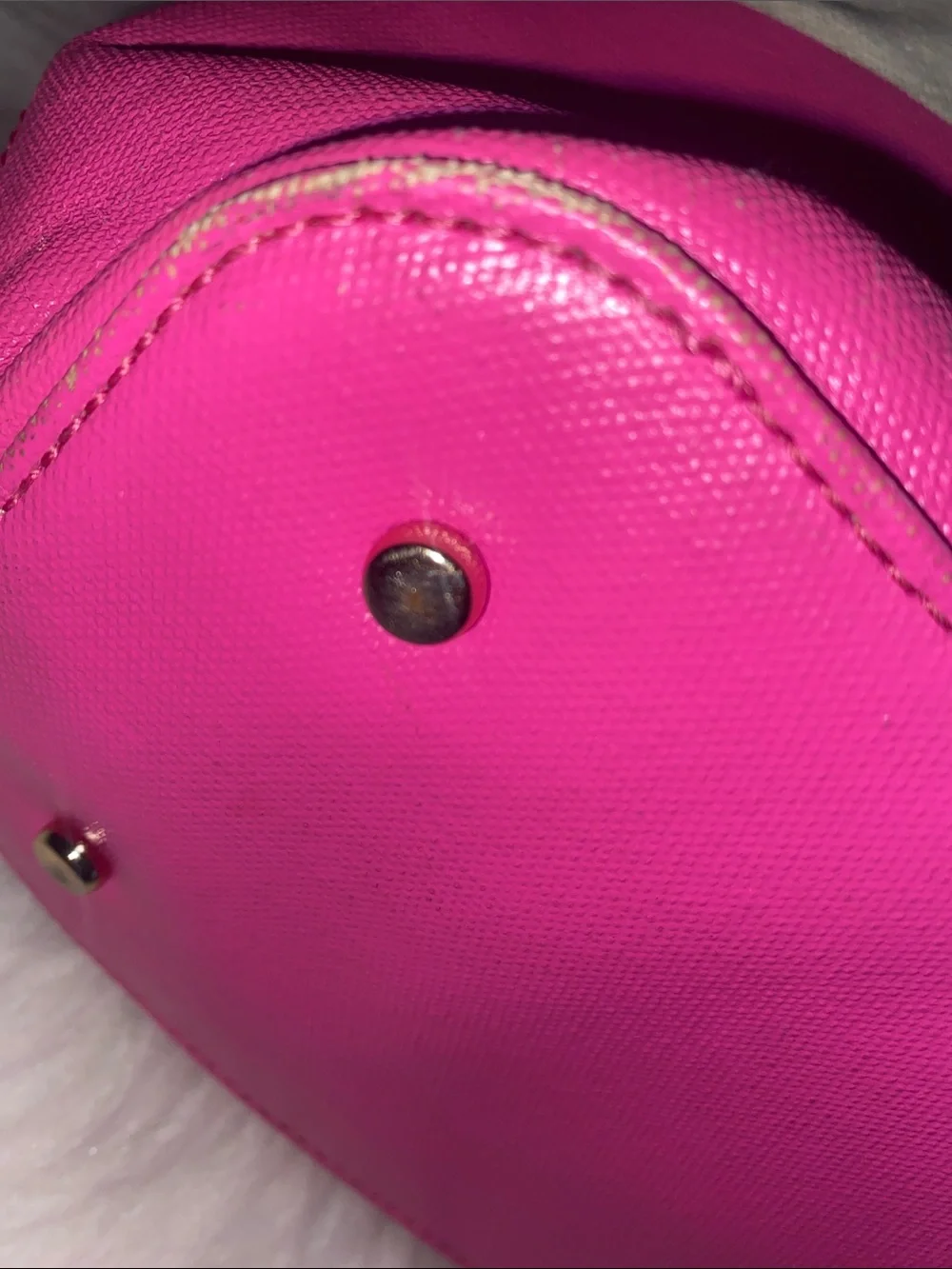 kate spade Cream and Bright Pink Canvas Tote with Slogan
